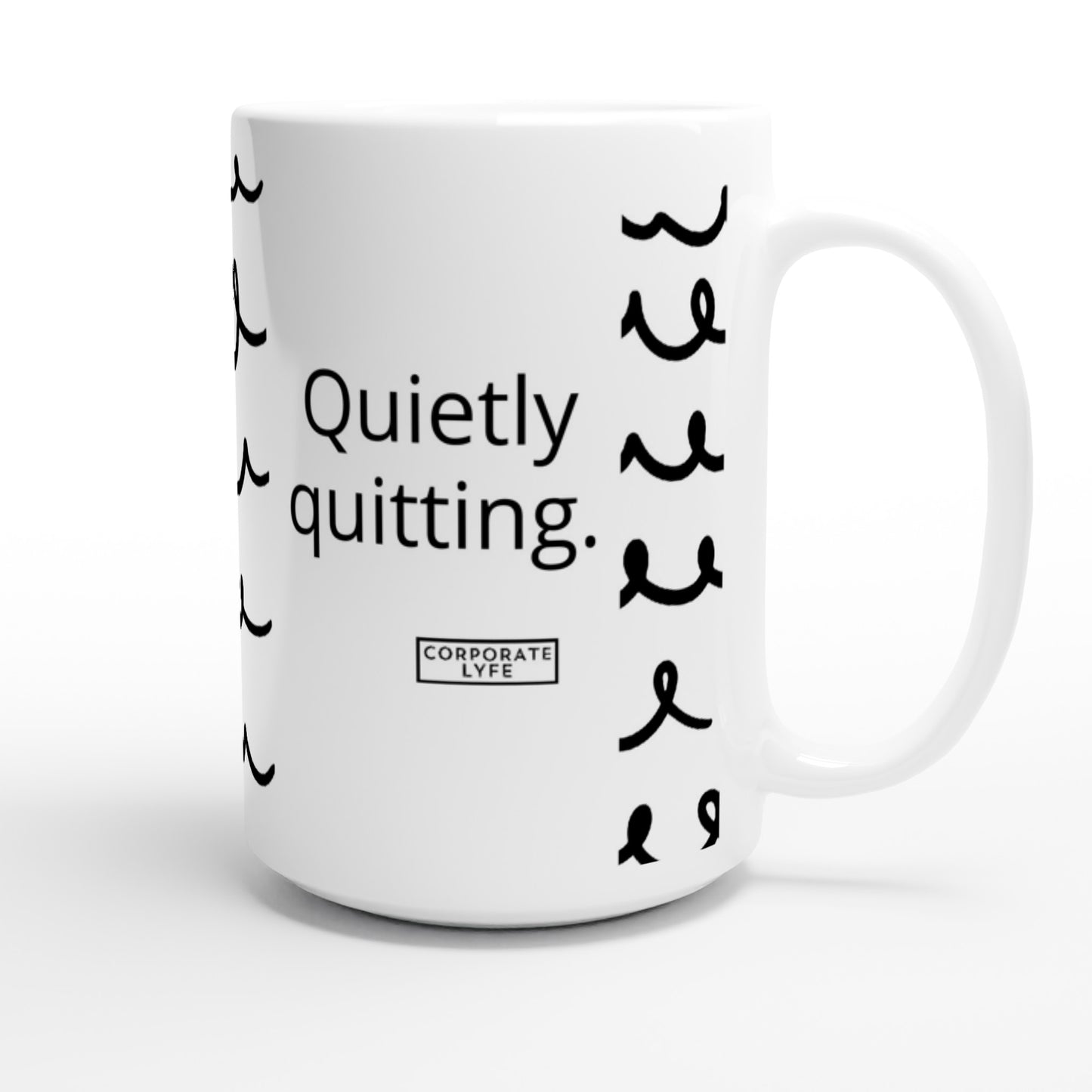 Mug - Quiet Quitting with scribble design, 15oz